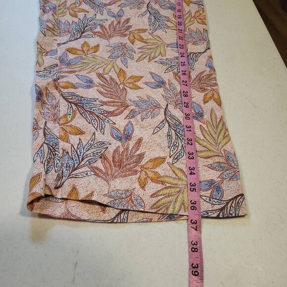 Nicole Miller Womens Floral Linen Wide Leg Pants Large Pink Boho Beachy Vaca NWT - Picture 7 of 7